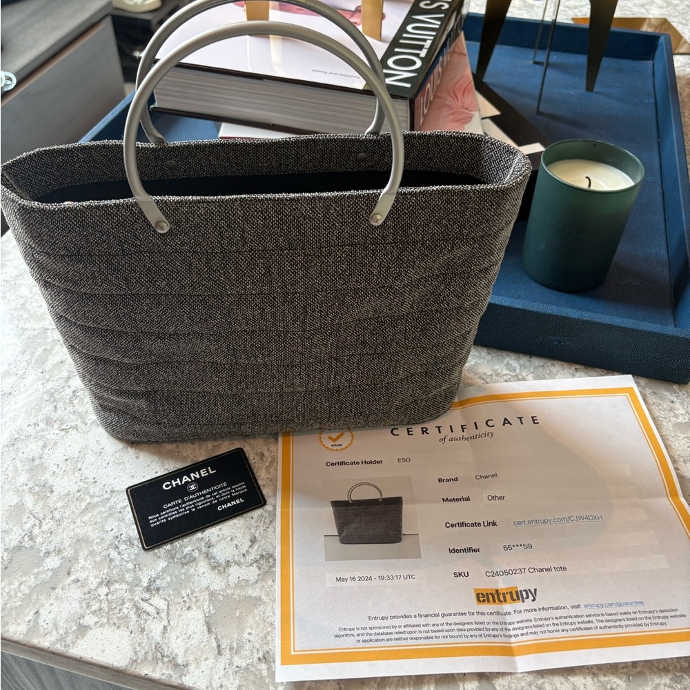 Chanel Gray Tweed Small Tote